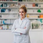 Portrait of a young healthcare worker posing in an apothecary.