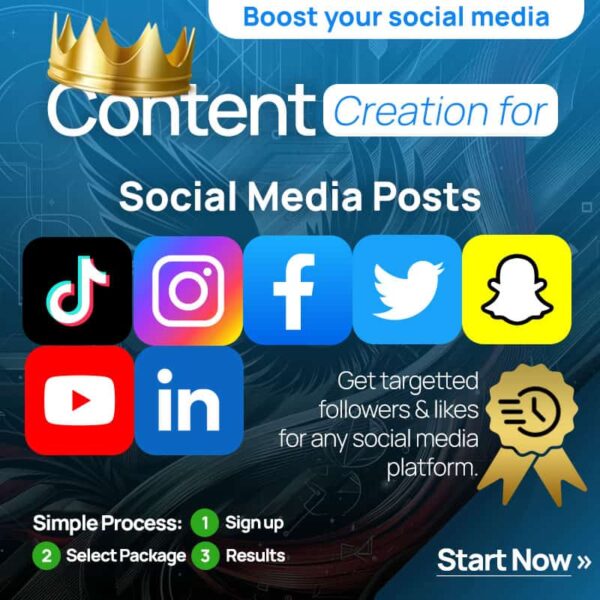 Content Creation services for Social Media Posts